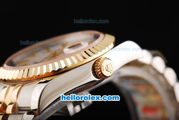 Rolex Datejust Automatic Movement White Dial with Gold Stick Markers and Gold Bezel-18K Gold Never Fade - Click Image to Close